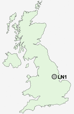 LN1 Postcode map