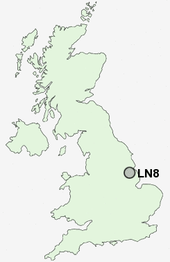 LN8 Postcode map