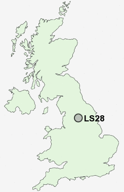 LS28 Postcode map