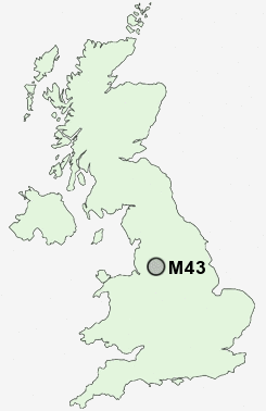 M43 Postcode map