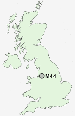 M44 Postcode map