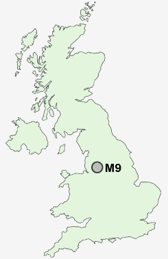 M9 Postcode map