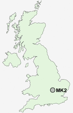 MK2 Postcode map