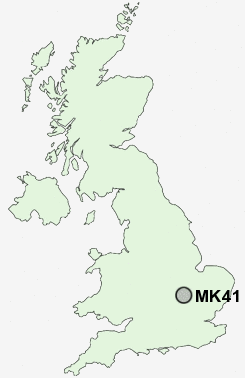 MK41 Postcode map