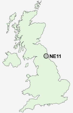 NE11 Postcode map