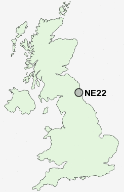 NE22 Postcode map
