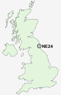 NE24 Postcode map