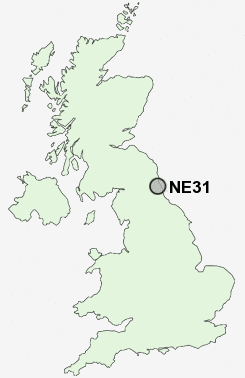 NE31 Postcode map