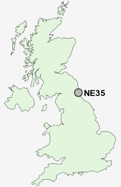 NE35 Postcode map