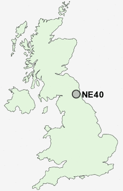 NE40 Postcode map
