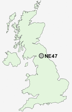 NE47 Postcode map