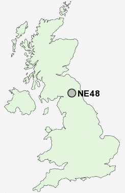 NE48 Postcode map