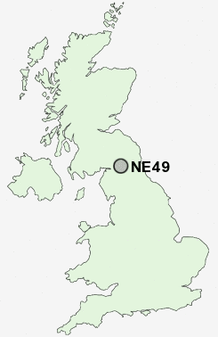 NE49 Postcode map
