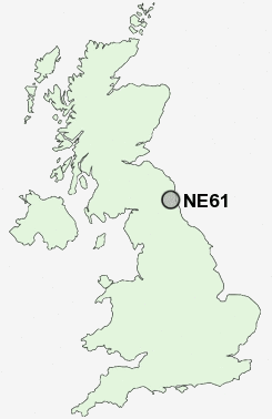NE61 Postcode map