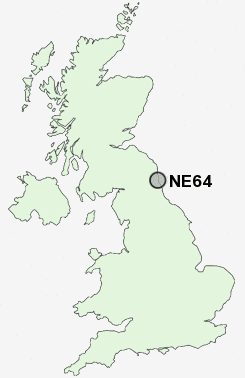 NE64 Postcode map