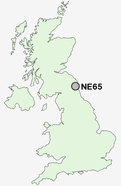 NE65 Postcode map