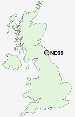 NE66 Postcode map