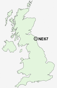 NE67 Postcode map