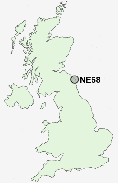 NE68 Postcode map