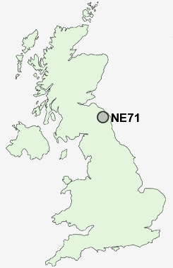 NE71 Postcode map