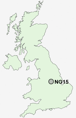 NG15 Postcode map