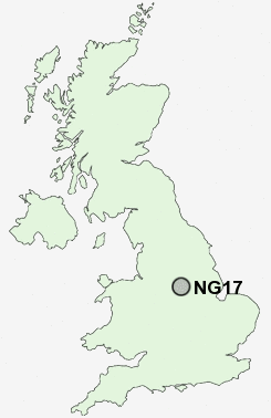 NG17 Postcode map