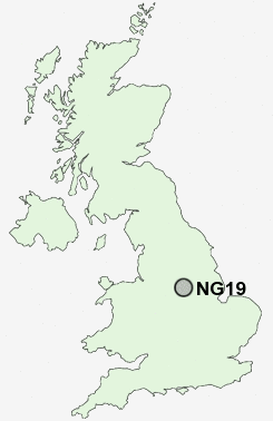 NG19 Postcode map