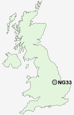 NG33 Postcode map