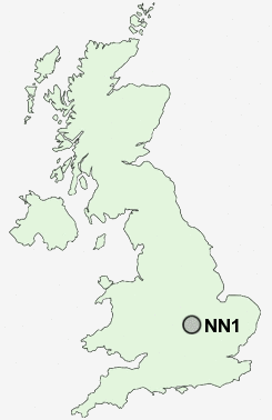 NN1 Postcode map
