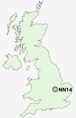 NN14 Postcode map