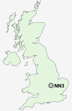 NN3 Postcode map