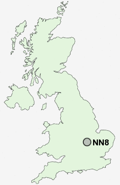 NN8 Postcode map