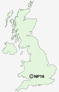 NP16 Postcode map