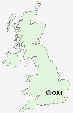 OX1 Postcode map