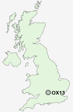 OX13 Postcode map
