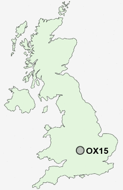 OX15 Postcode map