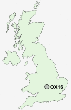 OX16 Postcode map