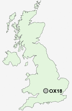OX18 Postcode map