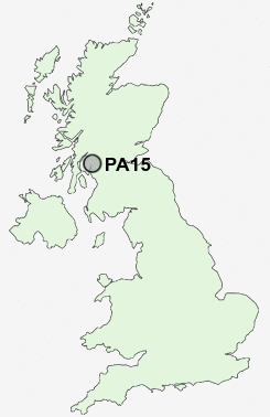 PA15 Postcode map
