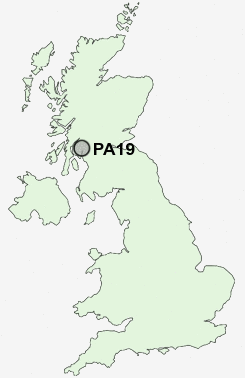 PA19 Postcode map