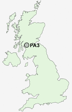 PA3 Postcode map