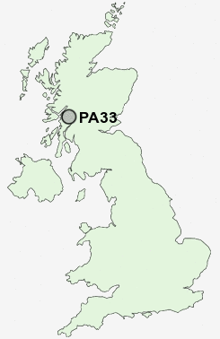 PA33 Postcode map