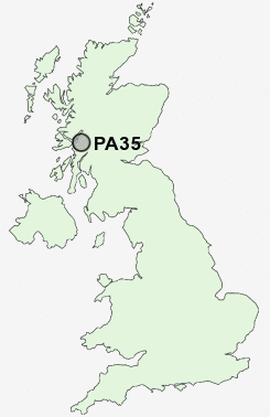 PA35 Postcode map