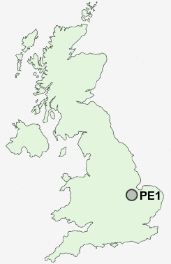 PE1 Postcode map