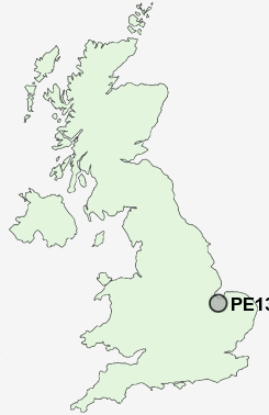 PE13 Postcode map