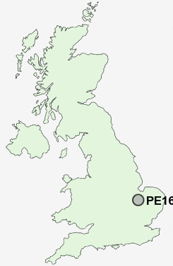 PE16 Postcode map