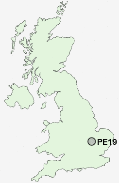 PE19 Postcode map