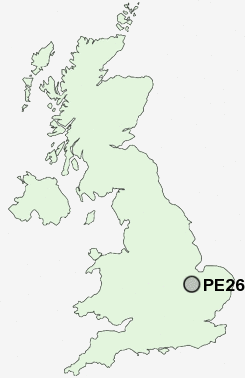 PE26 Postcode map