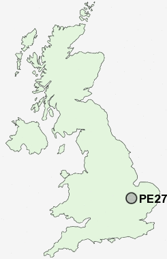 PE27 Postcode map