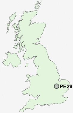 PE28 Postcode map
